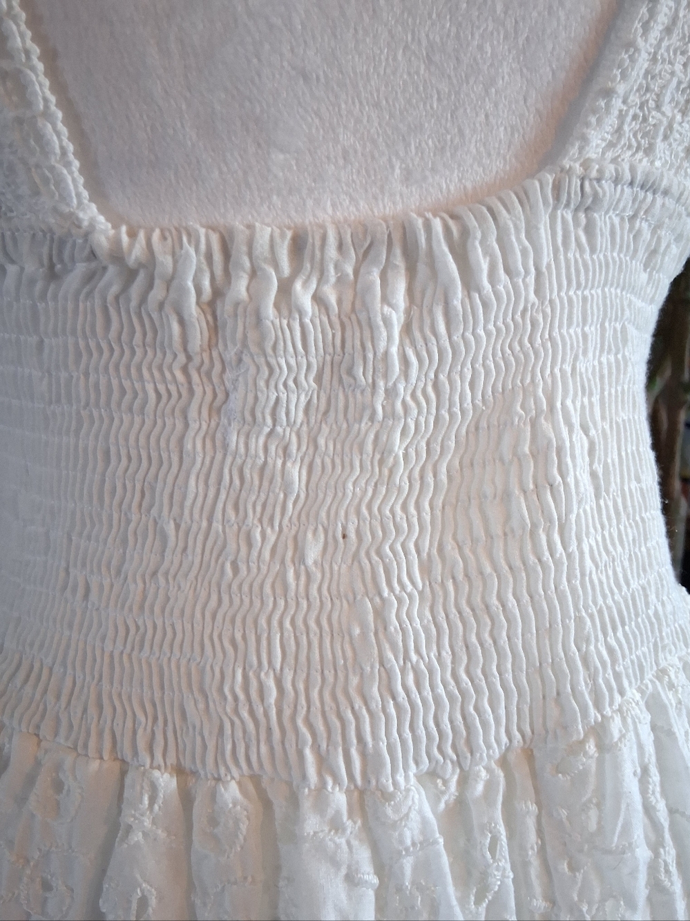 Bigg Bull Lace Tiered Midi Dress Sleeveless White SzS Fairy Summer Bohemian - Picture 14 of 16